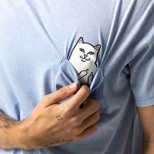 RIPNDIP Lord Nermal Pocket Tee (Power Blue Vintage Wash)