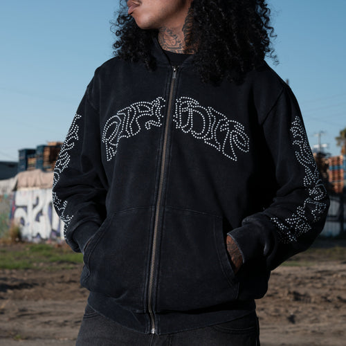 RIPNDIP Pretty Flacko Zip Hoodie (Black Vintage Wash)